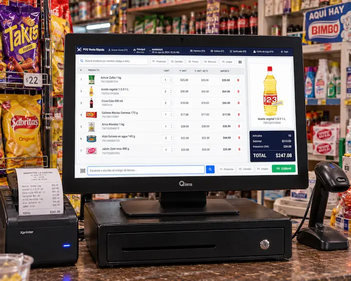 Pantalla del punto de venta Digind para abarrotes y ferreterías